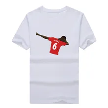 Paul Pogba Dab Celebration Illustration Short Sleeve T-shirt Tee 100% Cotton fans T shirt 1205-16