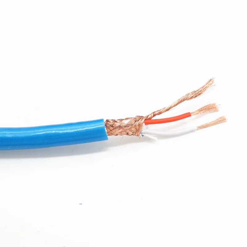 

OD6.5mm bulk cable audio cable 2 core with copper mesh shield conductor using 99.99% high purity OFC oxygen free copper 1 meter