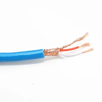 

OD6.5mm bulk cable audio cable 2 core with copper mesh shield conductor using 99.99% high purity OFC oxygen free copper 1 meter