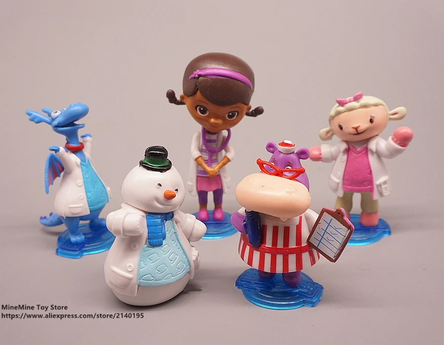 

ZXZ Doc McStuffins 6-8cm 5pcs/set Action Figure Posture Anime Decoration Collection Figurine Toys model for children gift