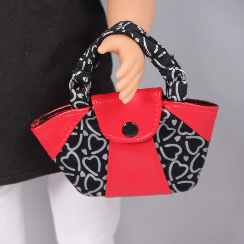 Black and White Doll bag fit 18 American Girl Doll Clothes and Shoes