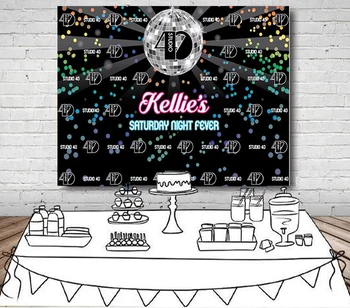 

custom disco led light 40th birthday dance bokeh backgrounds High quality Computer print party backdrop
