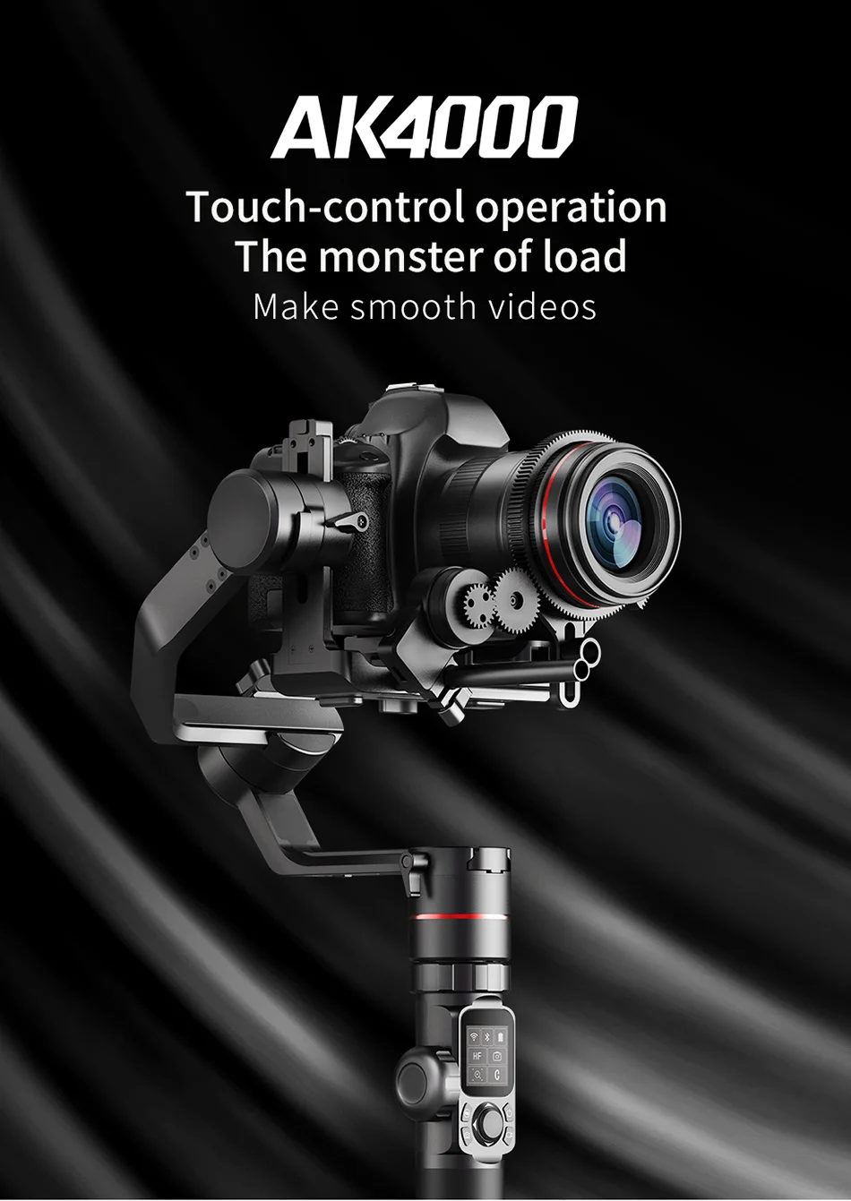 FeiyuTech Feiyu AK4000 3-осевой портативный монопод с шарнирным замком Камера стабилизатор для sony Canon 5D 6D Mark Panasonic GH5 Nikon D850 4 кг грузоподъемность