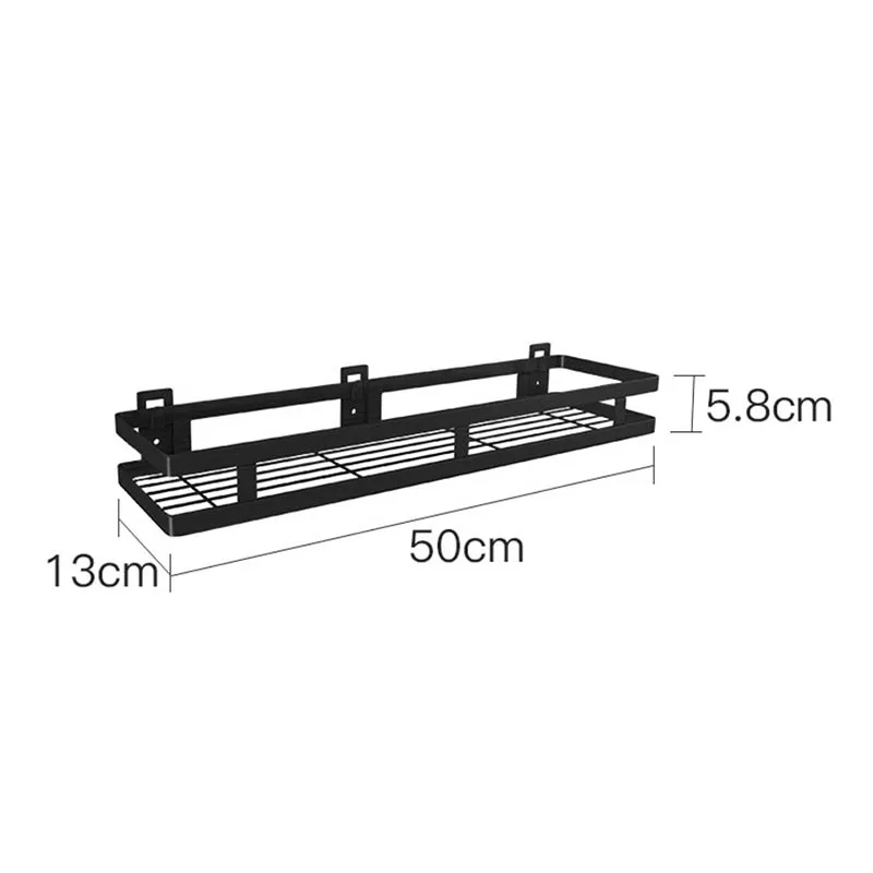 Кухонная стойка из нержавеющей стали, кухонная полка, держатель для приправ черный 20-50 см - Цвет: 50cm