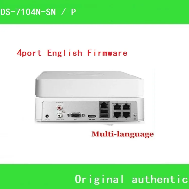  Multi-language CCTV 4CH POE NVR DS-7104N-SN/P for POE IP Camera with 4 Ethernet Ports Support Surveillance Security System 