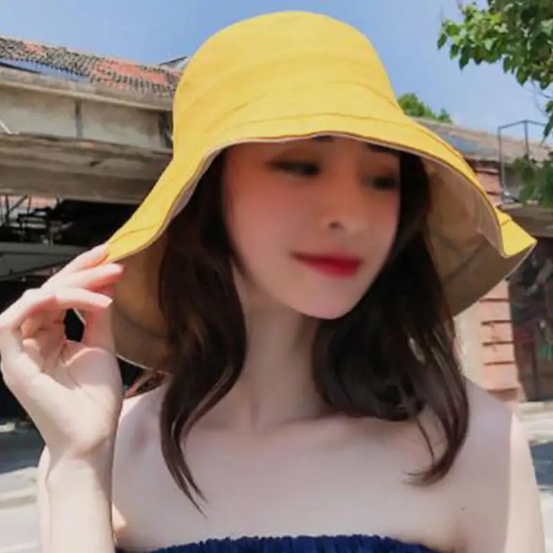 Уличная Женская мода для отдыха Милая универсальная однотонная Солнцезащитная шляпа с широкими полями пляжная Спортивная шляпа