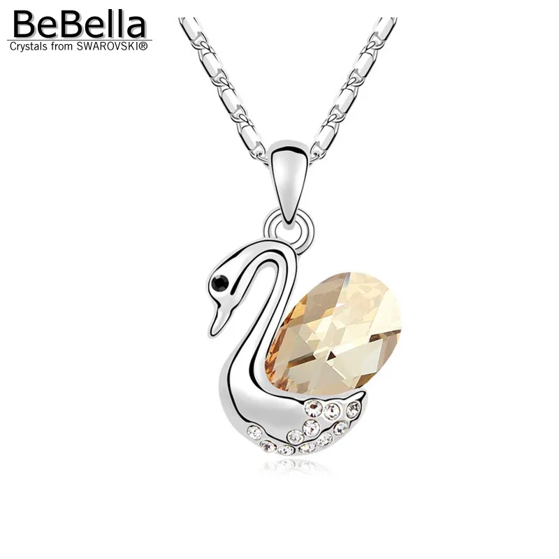 

BeBella crystal swan pendant necklace fashion jewelry for women made with Crystals from Swarovski 2018 women gift