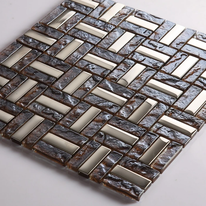 Aliexpress.com : buy new design metal mixed glass mosaic tile for ...