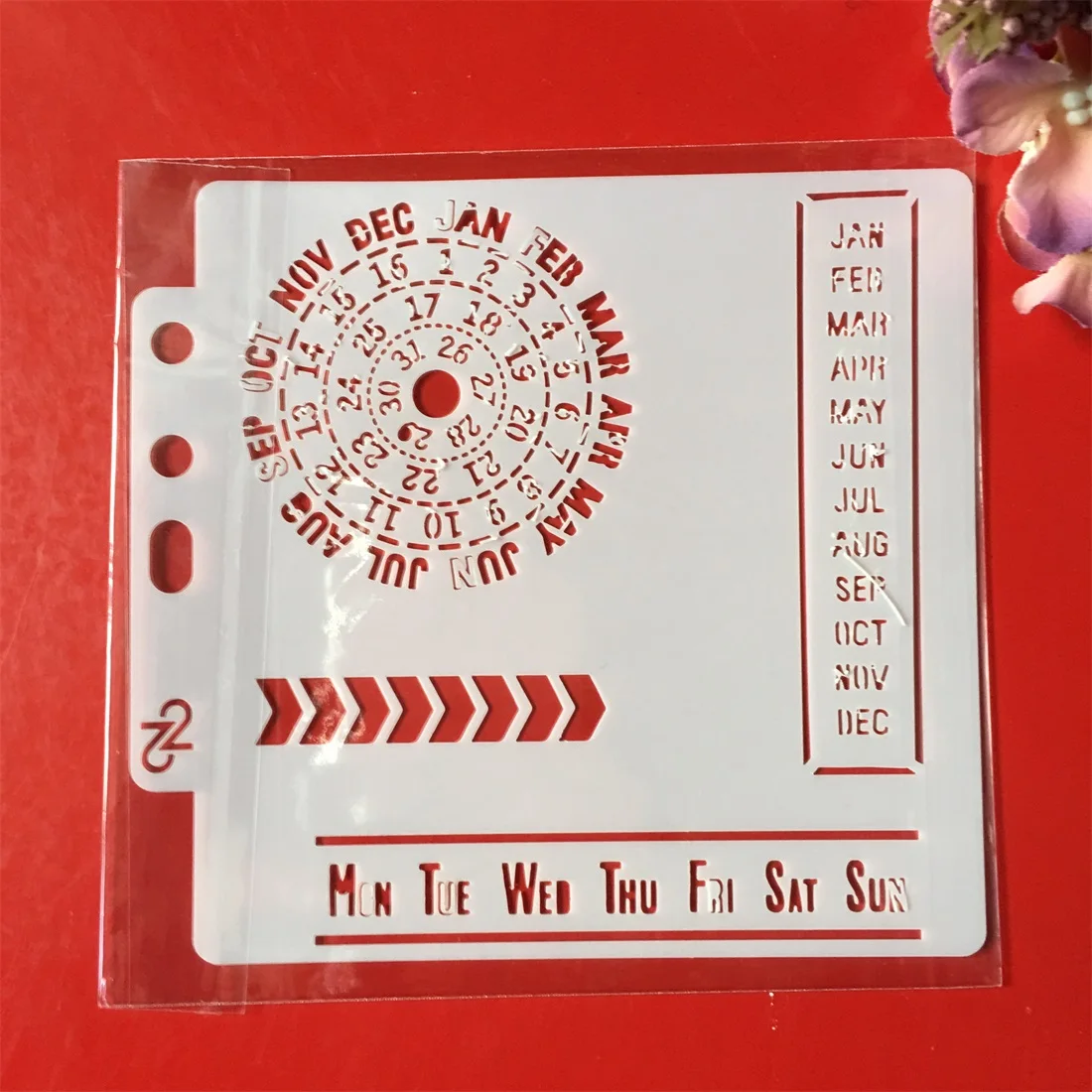 

1Pcs 5.1" Calendar Days DIY Layering Stencils Wall Painting Scrapbook Coloring Embossing Album Decorative Paper Card Template