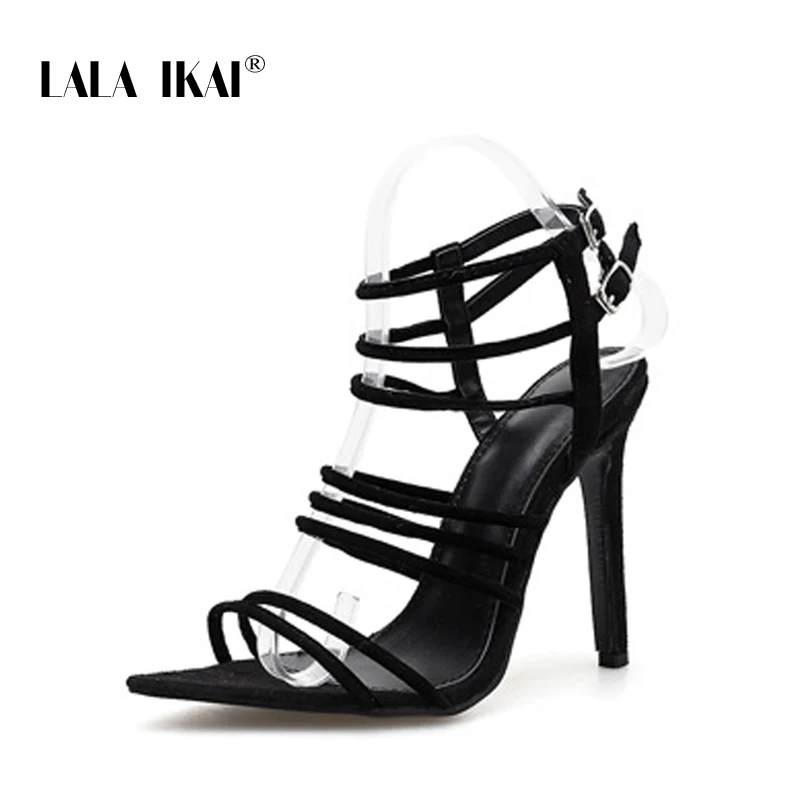 LALA IKAI/женские пикантные босоножки для вечеринок однотонные женские модные