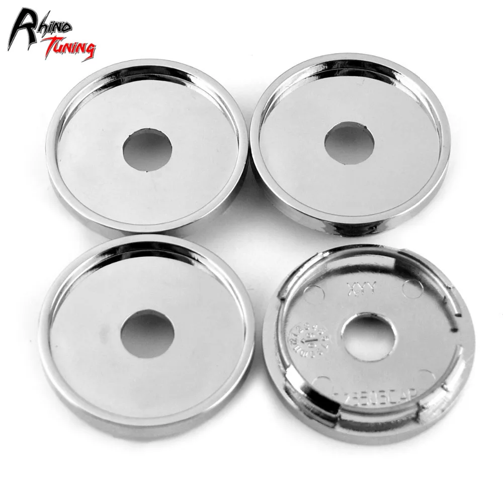 4pcs 50mm 46mm Car Wheel Center Rim Hub Caps Chrome Silver Universal