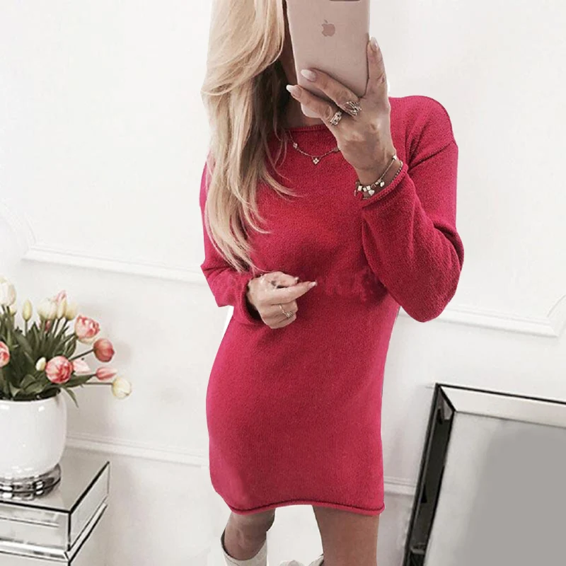 ELSVIOS осень 2018 г. для женщин элегантное платье пикантные knitte офисное мини
