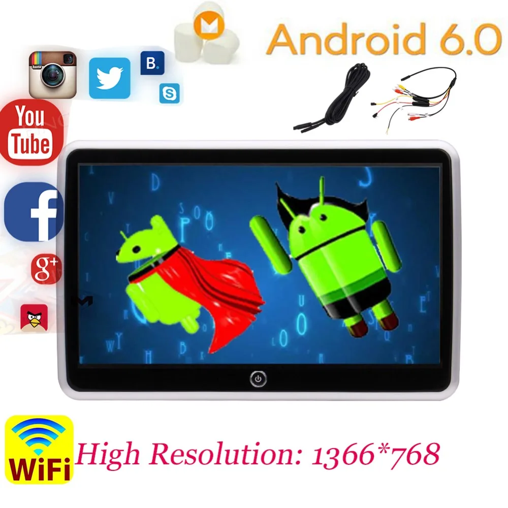 

10.1'' Android Headrest Player Support Video Game WIFI Quad Core 2GB Ram 8GB Rom Android 6.0 Pillow Rear-Seat Headrest Monitor