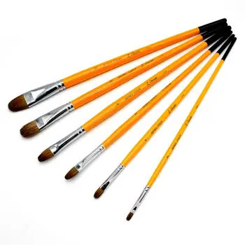 

6pcs/set Filbert Weasel Hair Orange Brush Gouache Watercolor Painting Pen Acrylics Oil Brush Painting Brush in Paint Brushes