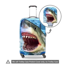 Прохладный Акула багажный чехол для женщин вещевой Водонепроницаемый чемодан защитный чехол для девочек Защита Для Багажа Животных дождевик