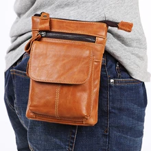 Новая сумка через плечо из натуральной кожи для мужчин, поясная сумка для путешествий, поясная сумка с петлями, сумка кошелек для телефона