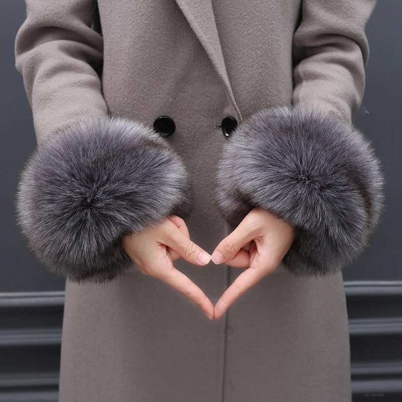 MIARA.L specials wrist cuffs faux fox fur rabbit hair short wristbands plush bracelet female arm warmers for women free shipping MIARA.L specials wrist cuffs faux fox fur rabbit hair short wristbands plush bracelet female arm warmers for women free shipping