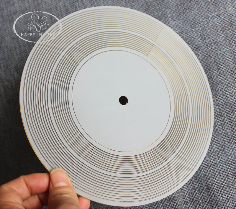 HI4076 - 11 Unique CD Shape Invitation Card For Club Party Made of Gold Mirror Acrylic