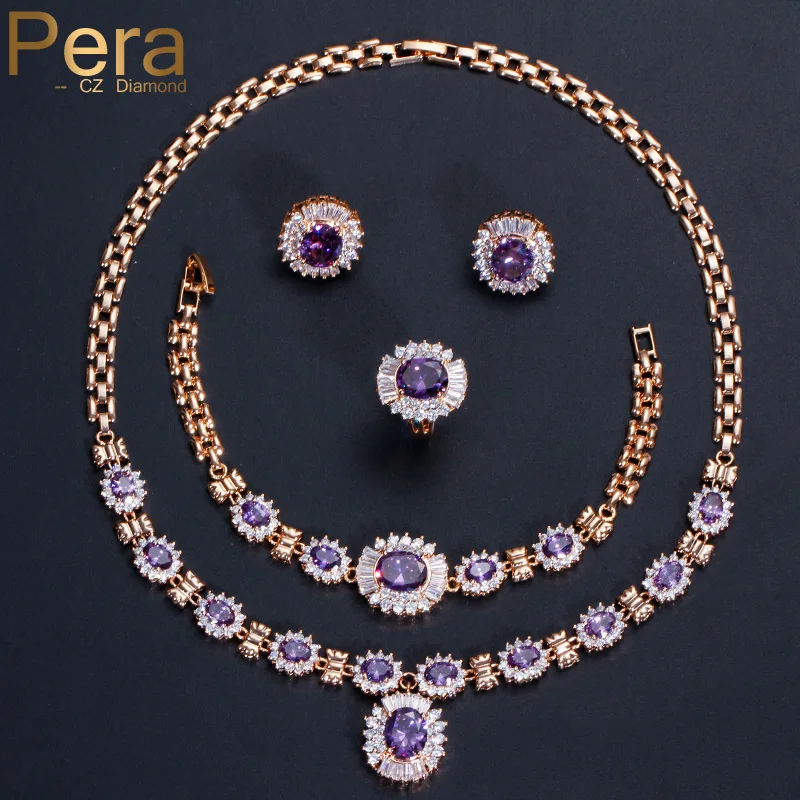 Роскошные нигерийские женские свадебные аксессуары Pera 4 шт. фиолетовый