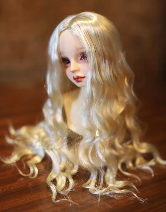 BJD кукла парики имитация мохер волна волос для 1/6 1/4 1/3 BJD DD аксессуары для кукол SD Мягкие Парики из натуральных волос - Цвет: light gold