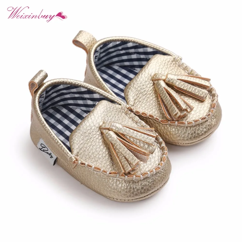 Мокасины для начинающих ходить малыша Prewalker обувь для маленьких мальчиков девочек Pu кисточкой кулон кожаная обувь