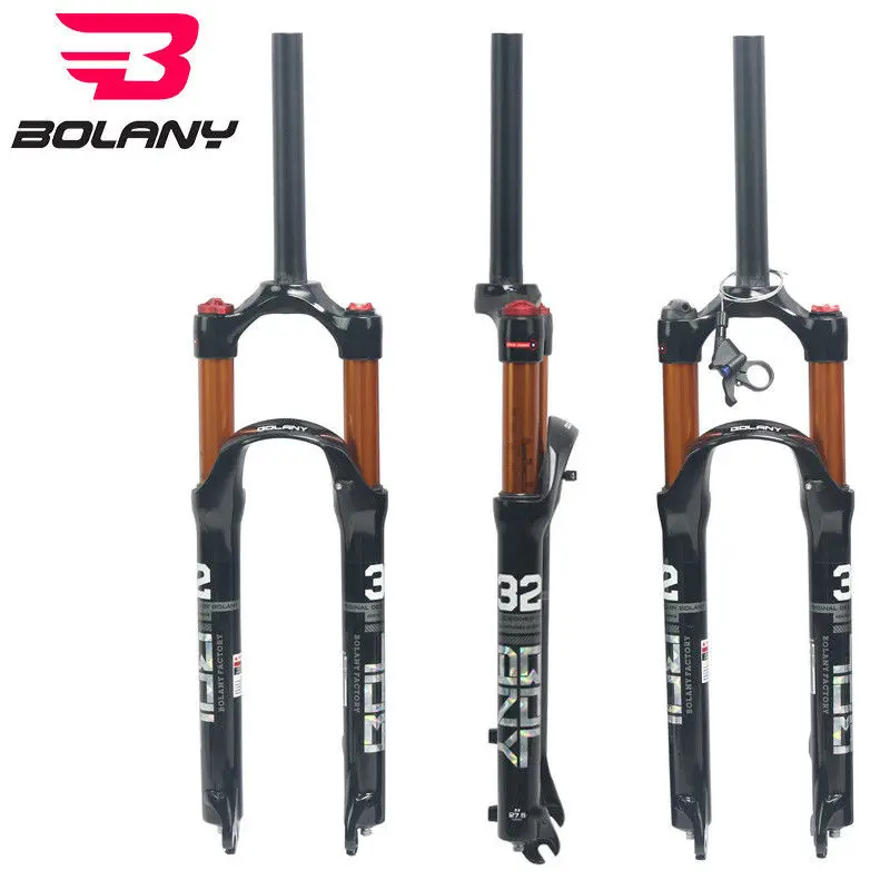 

MTB Suspension Fork Tapered Straight Remote Manual Lock Air Fork Mountain Bike 1-1/8" Threadless 100mm Travel 26 /27.5/ 29er