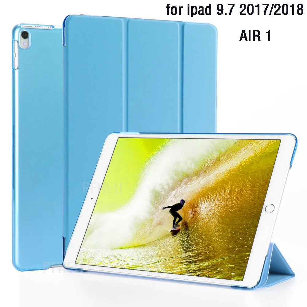 Чехол PFHEU для нового iPad 9,7-6 для Air 1 с магнитом для пробуждения сна, Ультратонкий кожаный чехол для планшета 1: 1 - Цвет: Light Blue