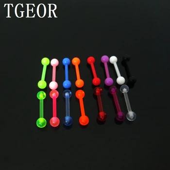 

free shipping wholesale Hot straight barbell colors 100pcs 1.2*8*3/3mm uv acrylic tragus ear piercing