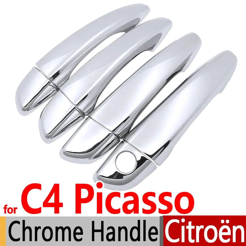 Для Citroen C4 Picasso Grand 2014 2015 2016 2017 хромированные Чехлы для ручек набор обшивки 4