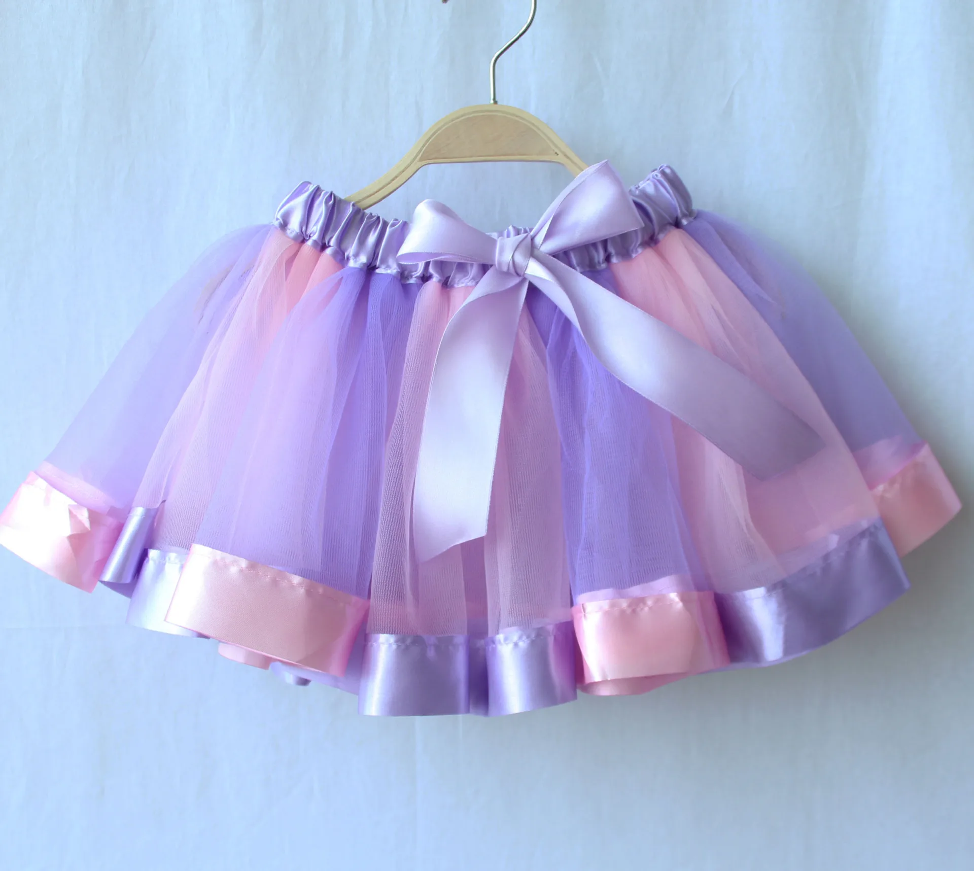 Разноцветная юбка-пачка для девочек, танцевальная юбка принцессы для девочек, детская бальная юбка Jupe Enfant, Детская кружевная трикотажная юбка, Beikinyuans