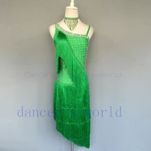 Стиль латинский танцевальный костюм сексуальные камни кисточкой латинские танцевальные платья для женщин конкурс латиноамериканских танцев платья A37 S-4XL