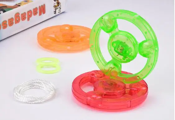 5PCS/Lot Luminous Hand Pull Luminous Flashing Rope Flywheel Toy Led Light Toy Novelty Children Flywheel Flash Gyro Gift ZXH 3