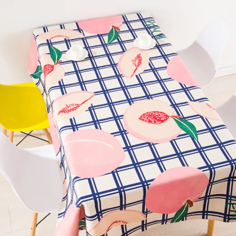 

Peach pattern Nordic Thicken Tablecloth Cotton Linen Coffee Tablecloth Restaurant Party Outdoor Home Decoration Table Cloth