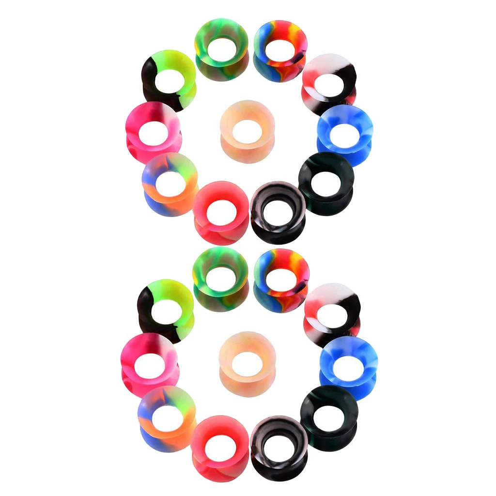 MagiDeal 11 Pairs Soft Silicone Tunnels Ear Gauges Plugs Stretchers Expander 6mm/8mm/10mm/12mm/14mm/16mm