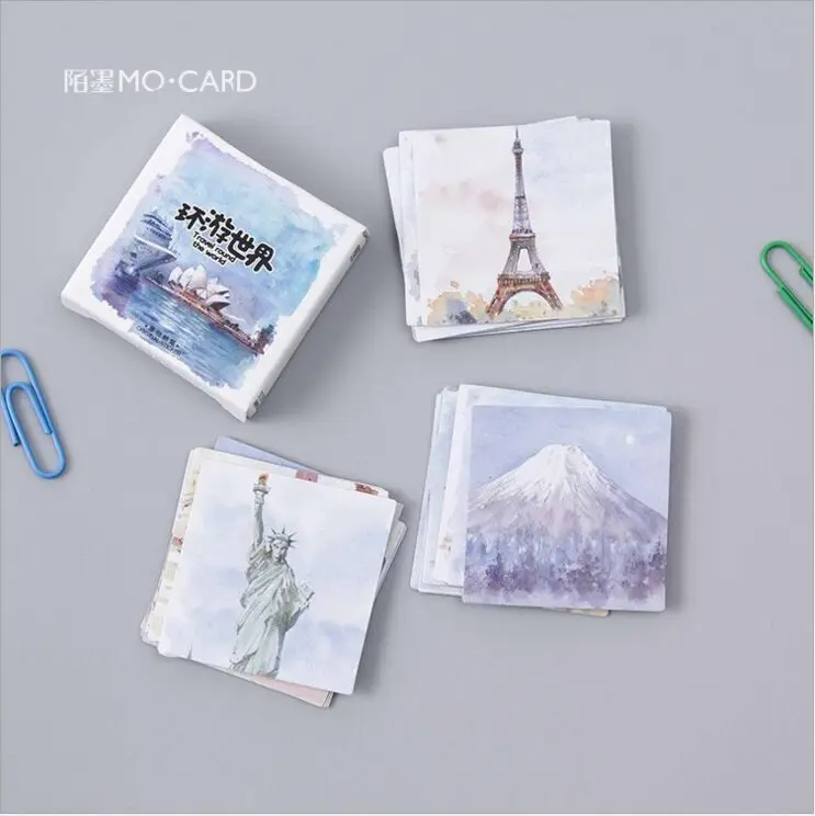 

45pcs/pack Travelling around the world city scenery building sticker DIY Decoration planner diary album phone scrapbook stickers