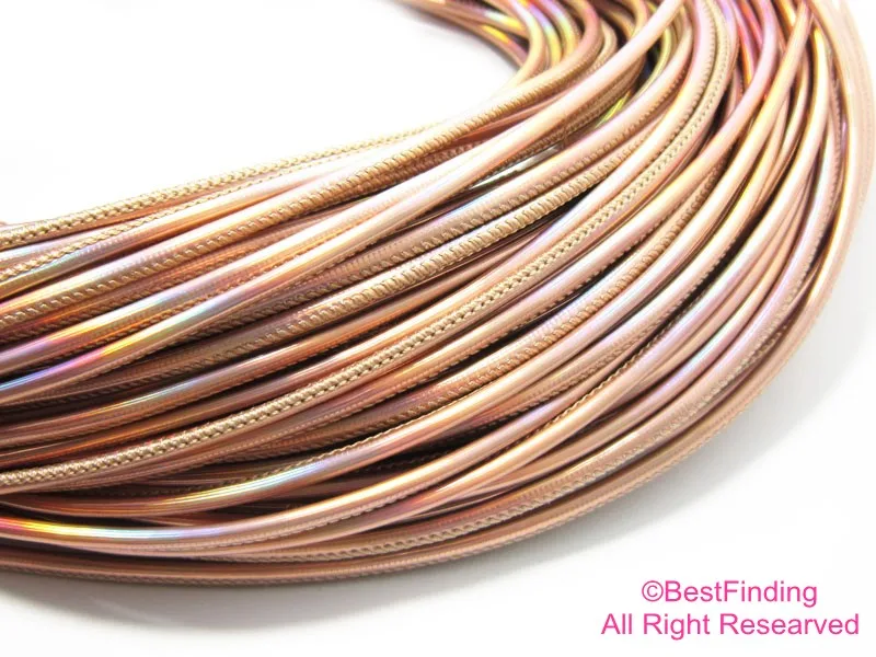 

3mm Leather strips Neon copper 3mm Round leather cord