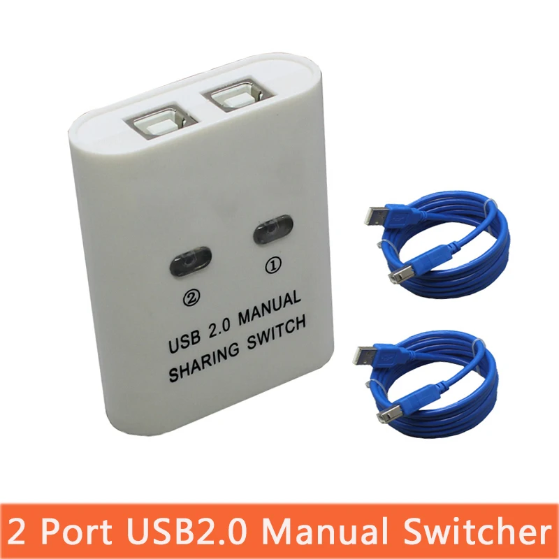 

USB Hub Manual Sharing Switch 2 Ports for Computer PC Printer Mini NI5L High quality hot sale With two USB print connector cable