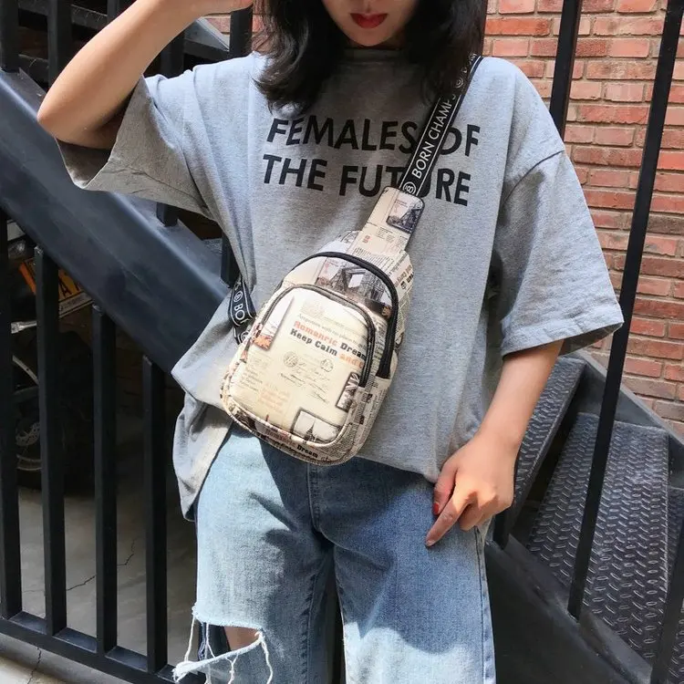 

Women PU leather hip hop style Crossbody bag Graffiti Color Small Bag Korean Style Fashionable Casual Messenger Shoulder Bags