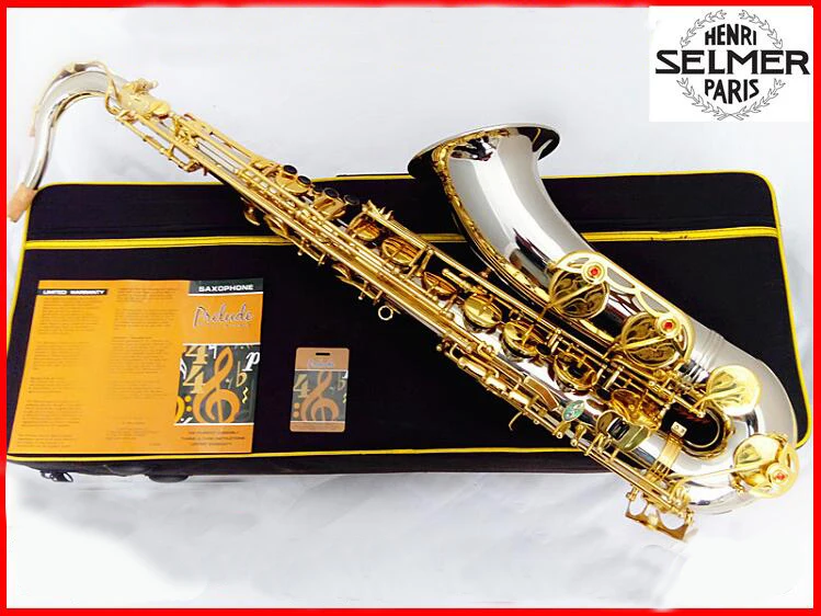 Super Good Quality Salma Saxophone Tenor R54 Sax White Copper Body Gold Key Carved