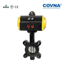 DN65 2,5 дюйм проушина Тип пневматический клапан бабочка с пружинным возвратом чугунный корпус с Нержавеющая сталь 304 диск опорная шайба из этилен-пропиленового каучука 150LB