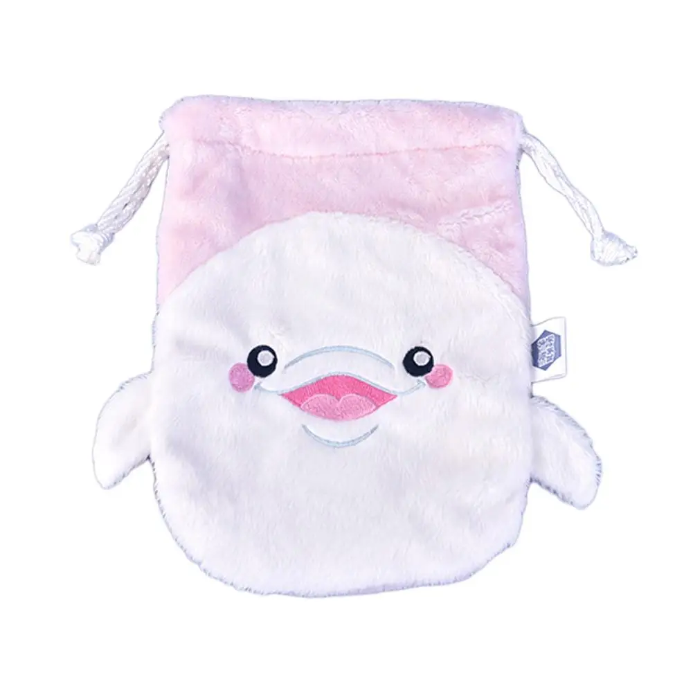Милые морских животных плюшевые шнурок карман подарок детский маленький мешок ничья карманные различные варианты - Цвет: White