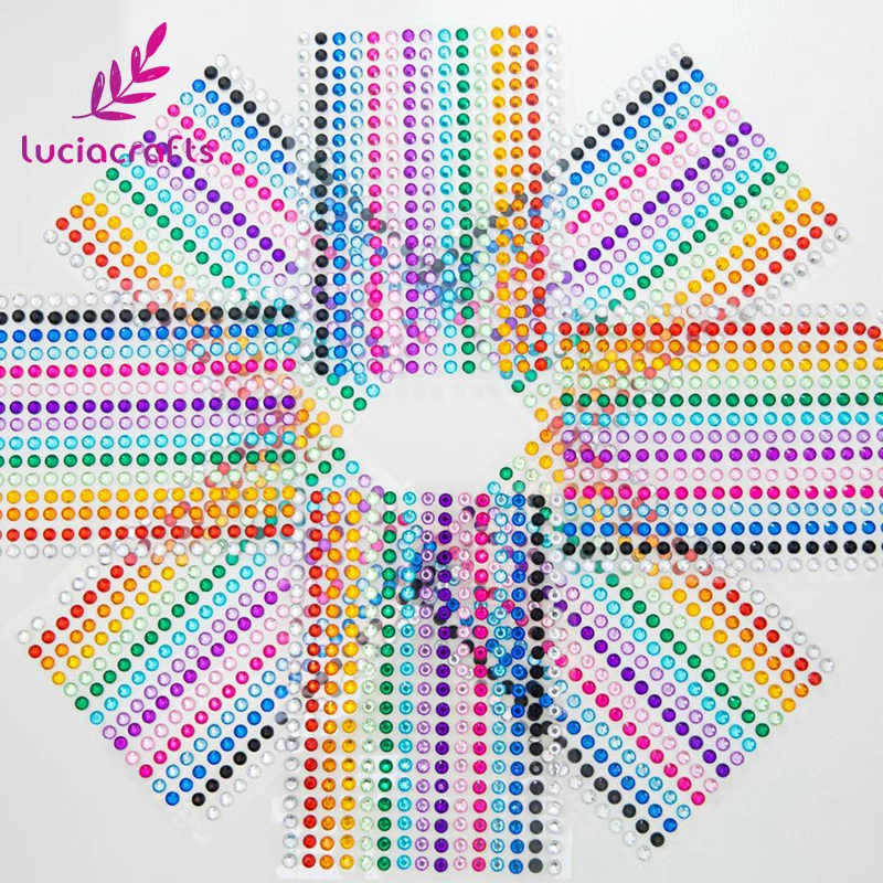 Lucia crafts 5 мм смешанные цвета лист горный хрусталь кристалл стикер Скрапбукинг 300 шт/лист 1 лист/упаковка C0808
