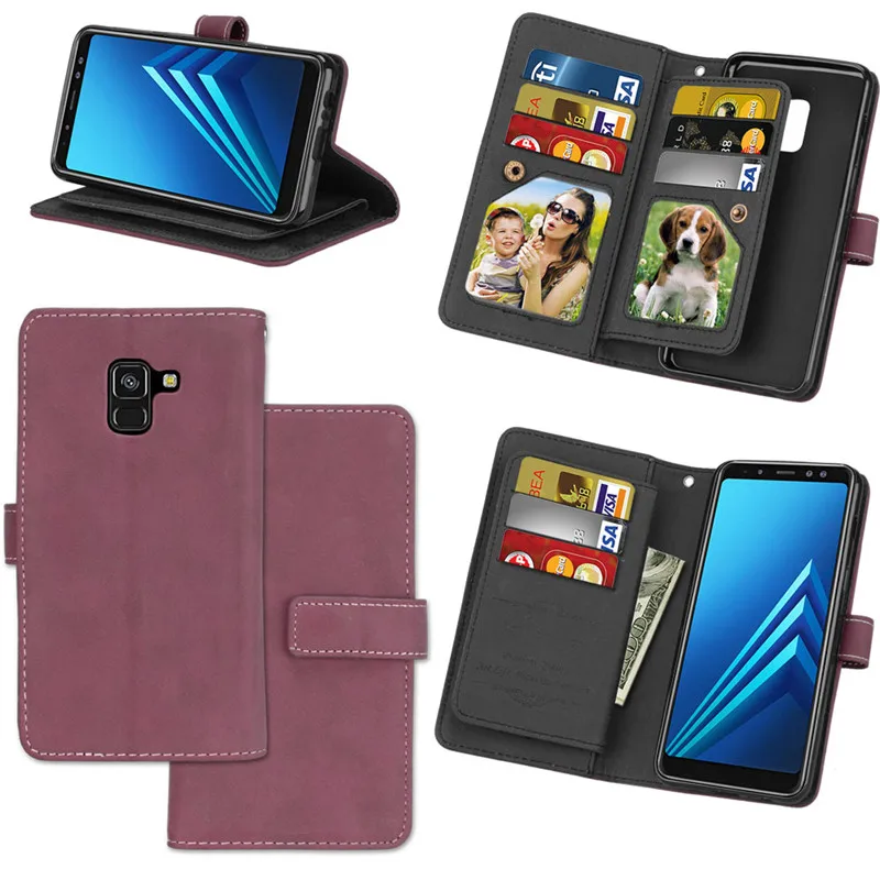Luxury leather Case on For Samsung Galaxy A6 Plus 2018 Case cover Multifunction Nine cards Wallet Flip Stent For Samsung Galaxy A6 2018 Case Cover8