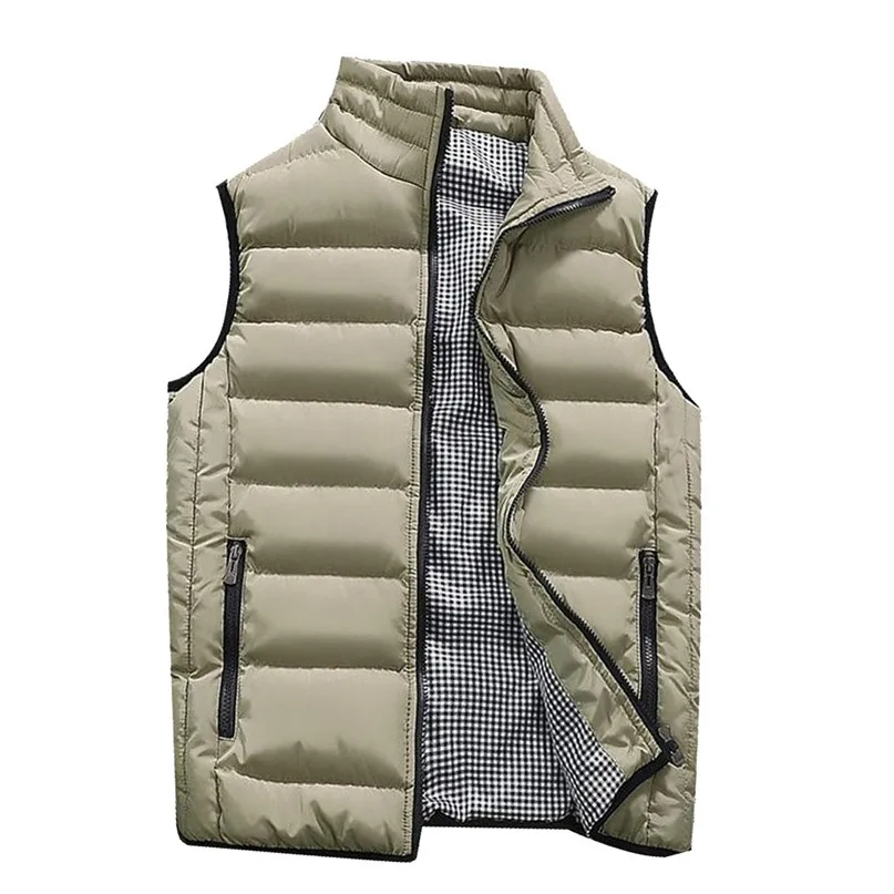 Vest Men New 2018 Autumn Winter Warm Sleeveless Jacket Army Waistcoat Men's Vest Fashion Hiking Coats down feather Thick #2O17#F (25)