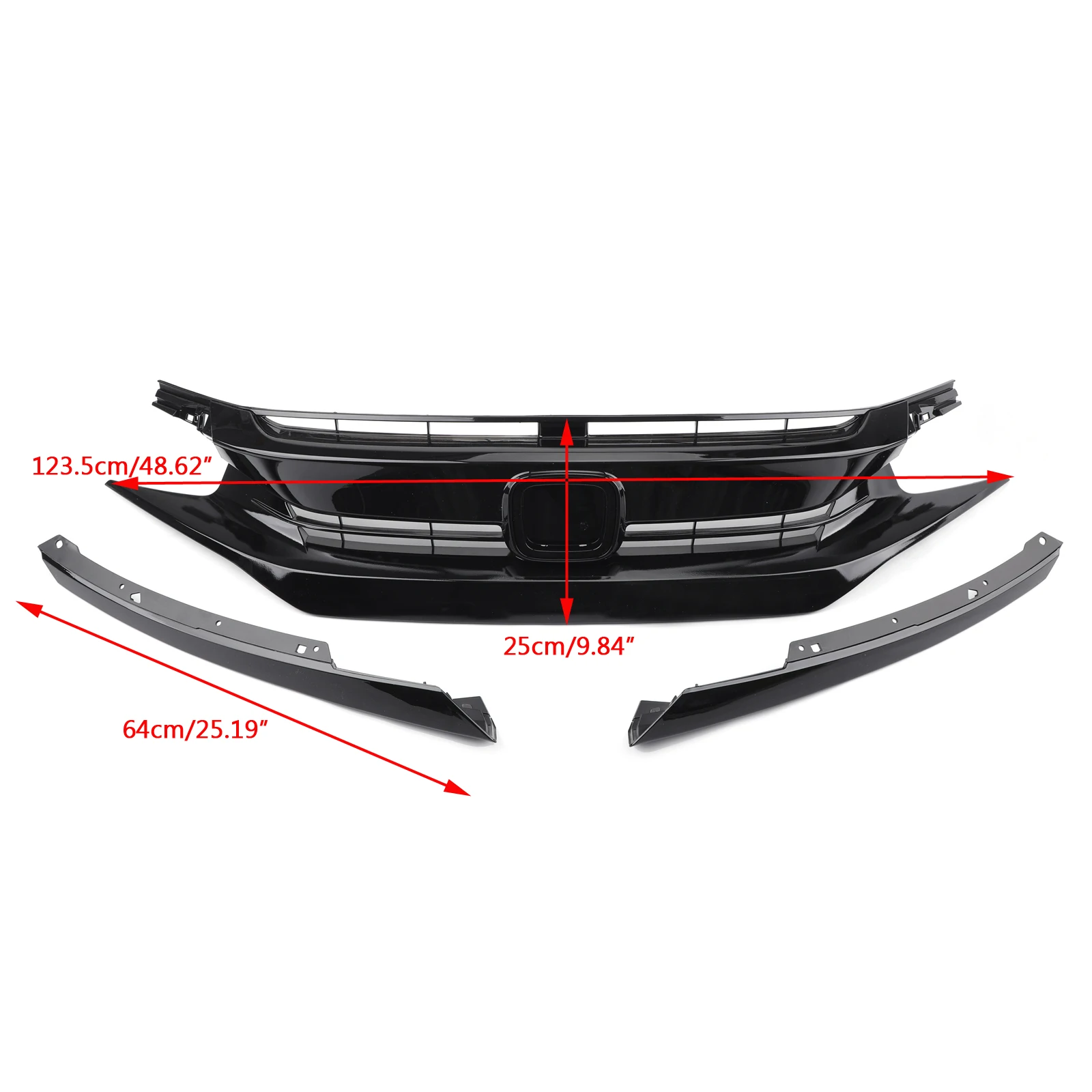 Areyourshop Передняя вытяжка гриль решетка век для Honda Для Civic Coupe 2016 2018 седан передняя