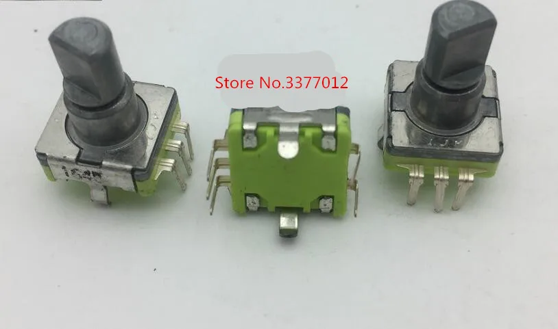 

5pcs/lot High quality switch EC11 type encoder with switch 30 positioning 15 pulse Shaft length 12MM half handle