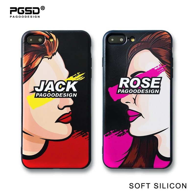 

PGSD New Original Personality Fashion Lovers Mobile phone shell for iphone apple 7/8 Plus 6s Soft TPU case Protected back cover