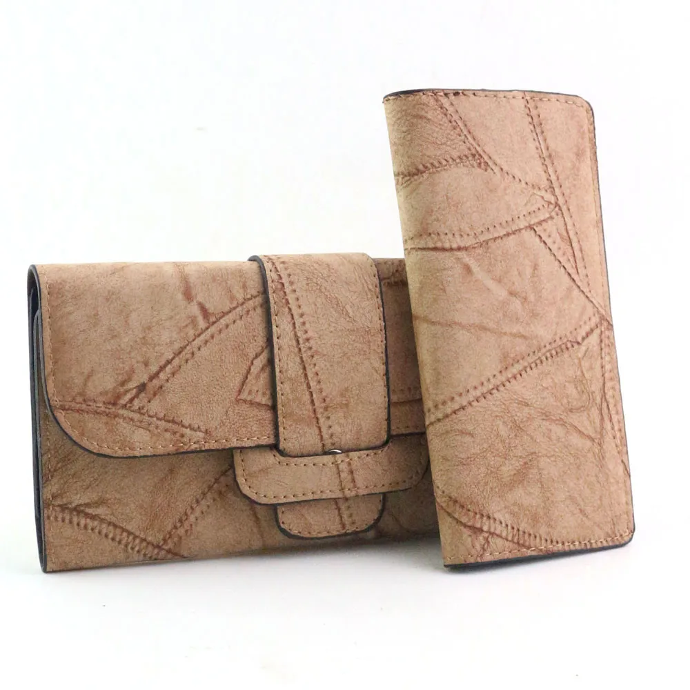

New Fashion Design Women Scrub Retro Long Pu Leather Composite Cash Purse Wallet Card Handbag Female Function Money Purse Jan5