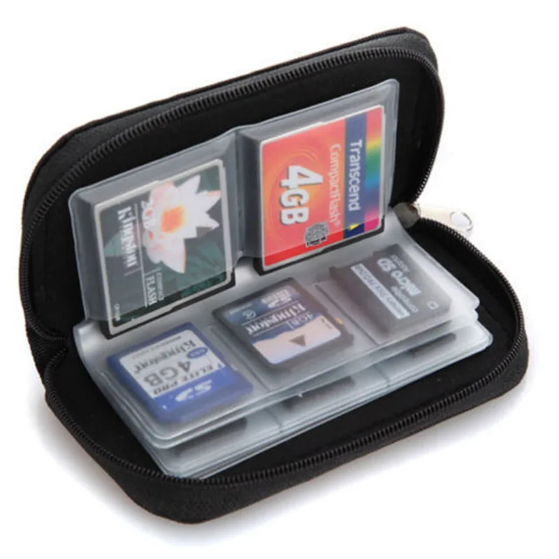 

1 PC Practical 22 SDHC MMC CF Micro SD Memory Card Storage Carrying Zipper Pouch Case Protector Holder Wallet