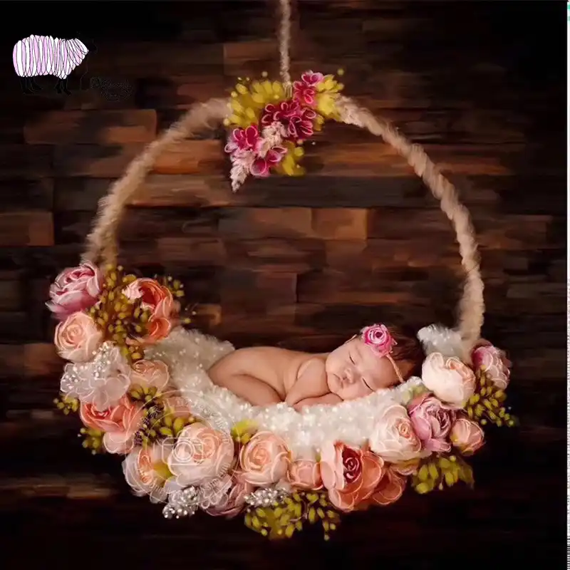 Panier De Photographie A Suspendre Pour Nouveau Ne Accessoire De Studio Photo Pour Bebe Lit De Fleurs Decoration Aliexpress